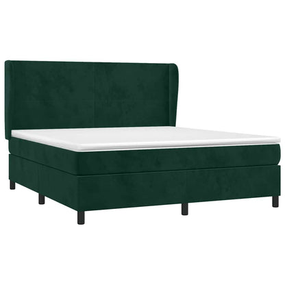 Giroletto a Molle con Materasso Verde Scuro 180x200 cm Velluto | homemem39