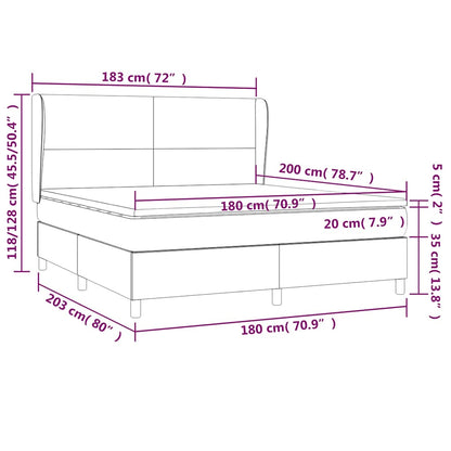 Giroletto a Molle con Materasso Blu Scuro 180x200 cm in Velluto | homemem39