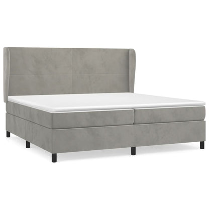 Giroletto a Molle con Materasso Grigio Chiaro 200x200cm Velluto | homemem39