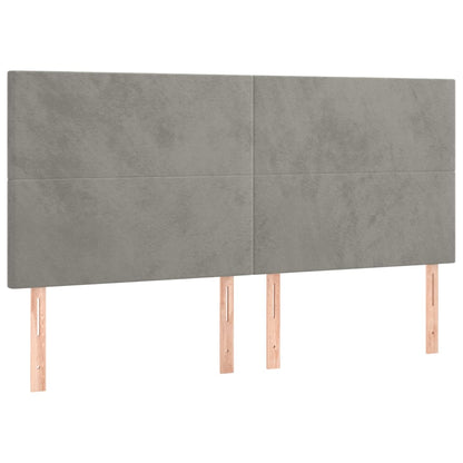 Giroletto a Molle con Materasso Grigio Chiaro 200x200cm Velluto | homemem39