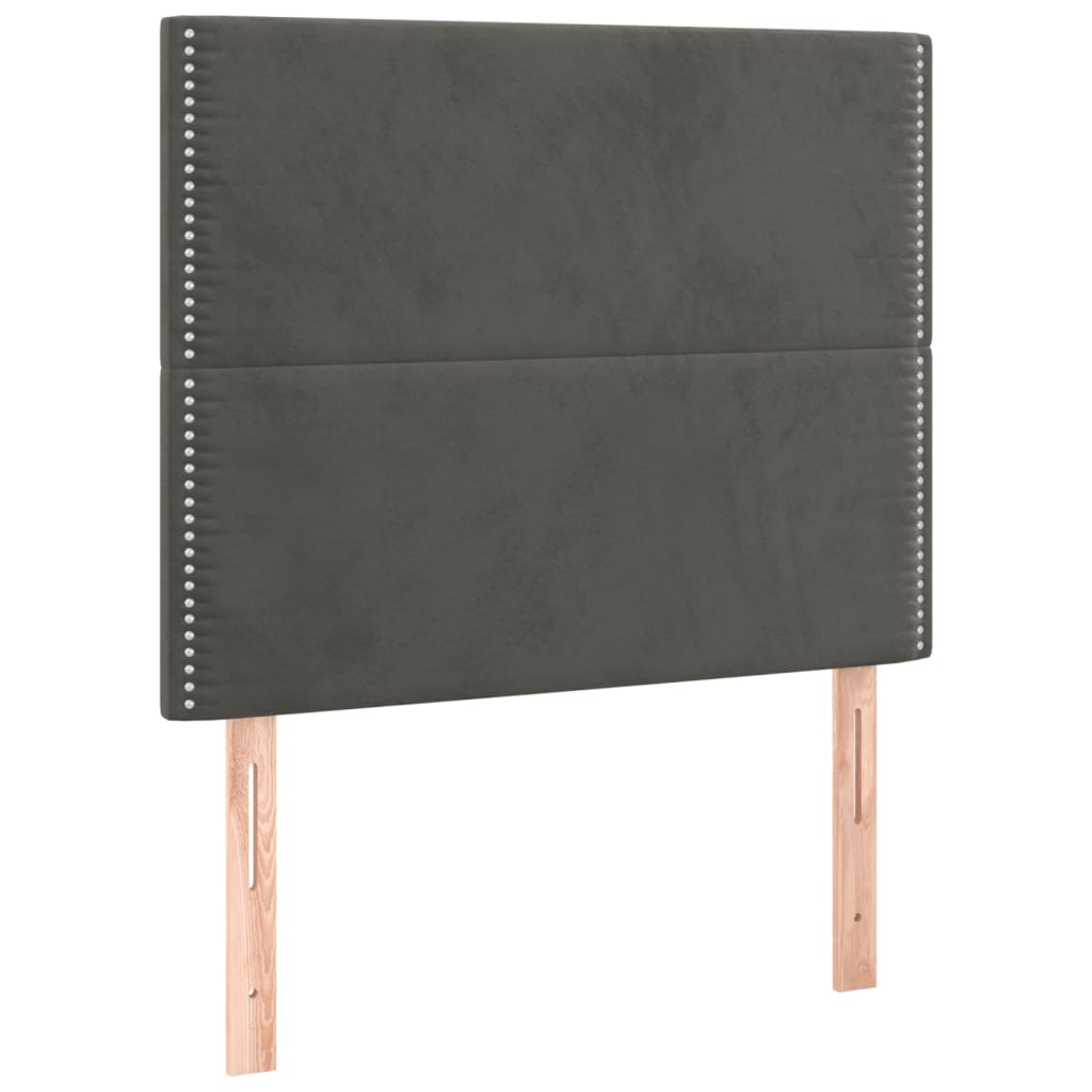 Giroletto a Molle con Materasso Grigio Scuro 80x200 cm Velluto | homemem39