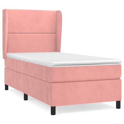 Giroletto a Molle con Materasso Rosa 80x200 cm in Velluto | homemem39