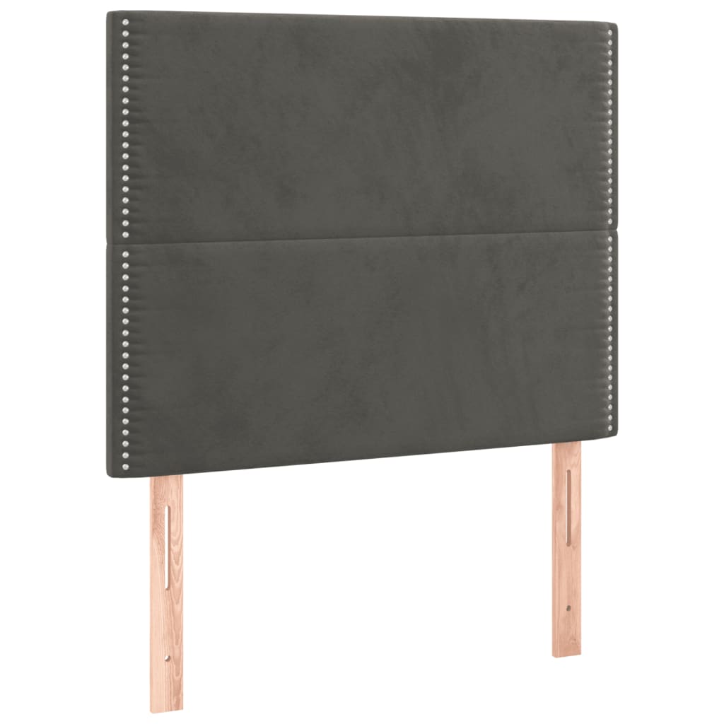 Giroletto a Molle con Materasso Grigio Scuro 90x190 cm Velluto | homemem39