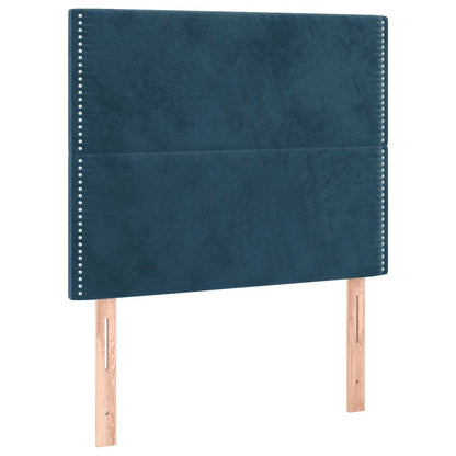 Giroletto a Molle con Materasso Blu Scuro 90x190 cm in Velluto | homemem39