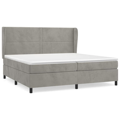 Giroletto a Molle con Materasso Grigio Chiaro 200x200cm Velluto | homemem39