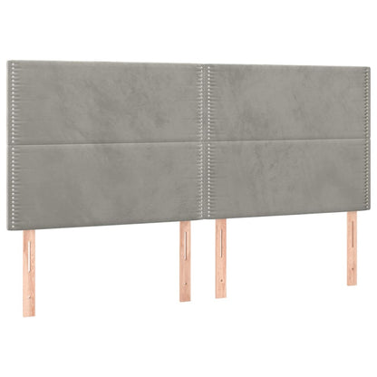 Giroletto a Molle con Materasso Grigio Chiaro 200x200cm Velluto | homemem39