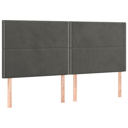 Giroletto a Molle con Materasso Grigio Scuro 200x200 cm Velluto | homemem39