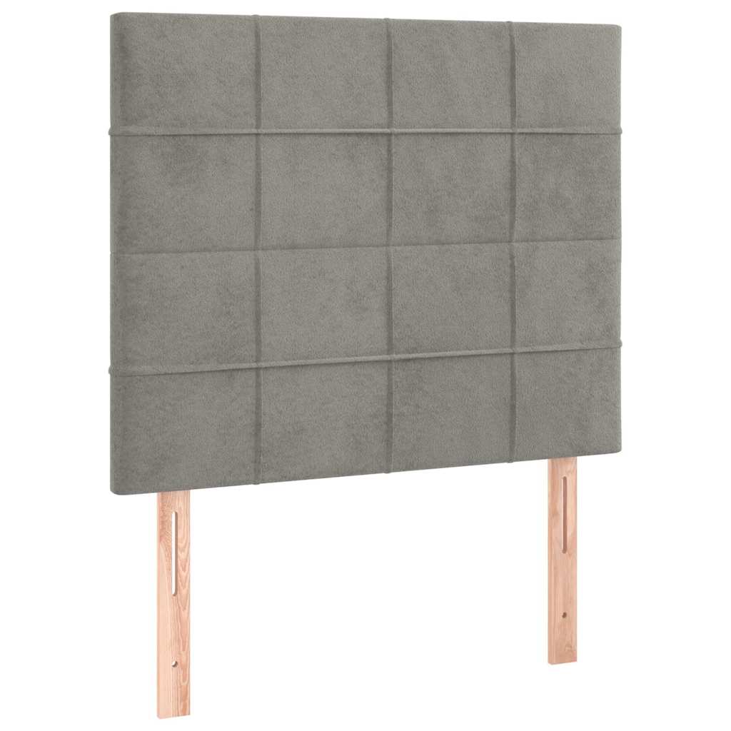 Giroletto a Molle con Materasso Grigio Chiaro 80x200 cm Velluto