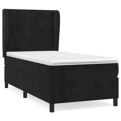 Giroletto a Molle con Materasso Nero 80x200 cm in Velluto | homemem39