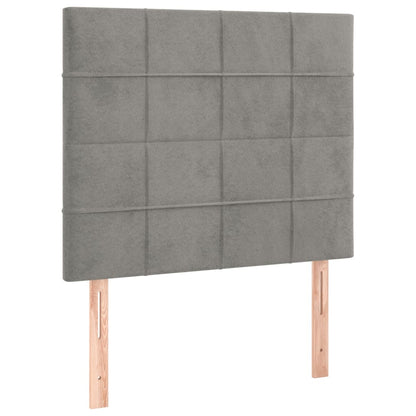 Giroletto a Molle con Materasso Grigio Chiaro 90x190 cm Velluto | homemem39