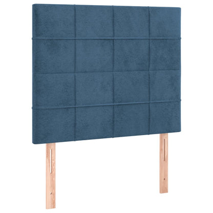 Giroletto a Molle con Materasso Blu Scuro 100x200 cm in Velluto - homemem39