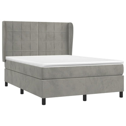 Giroletto a Molle con Materasso Grigio Chiaro 140x200cm Velluto | homemem39