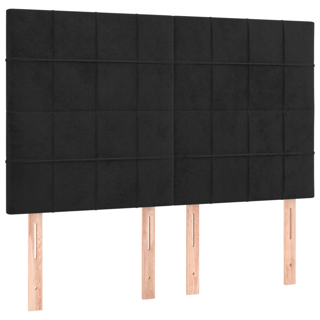 Giroletto a Molle con Materasso Nero 140x200 cm in Velluto | homemem39