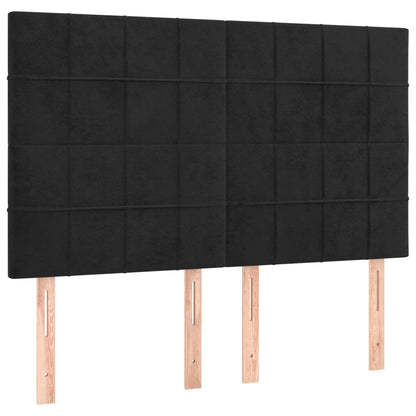 Giroletto a Molle con Materasso Nero 140x200 cm in Velluto | homemem39