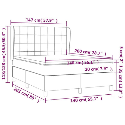 Giroletto a Molle con Materasso Verde Scuro 140x200 cm Velluto | homemem39