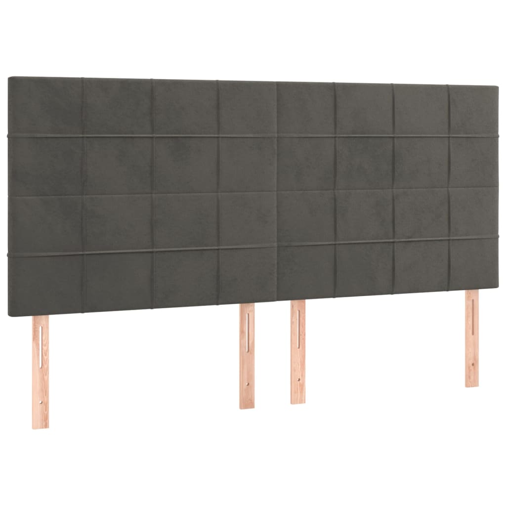 Giroletto a Molle con Materasso Grigio Scuro 160x200 cm Velluto | homemem39