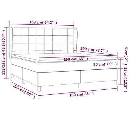 Giroletto a Molle con Materasso Verde Scuro 160x200 cm Velluto | homemem39