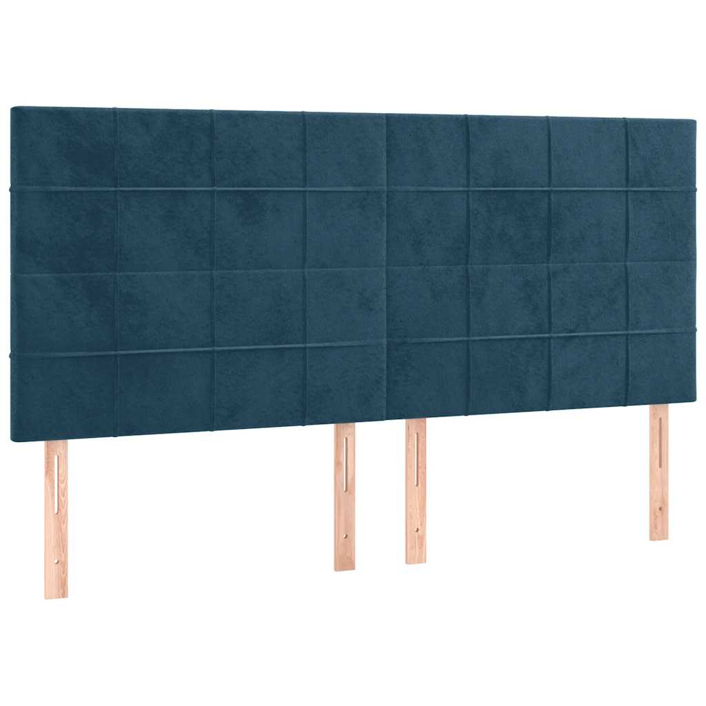 Giroletto a Molle con Materasso Blu Scuro 180x200 cm in Velluto | homemem39