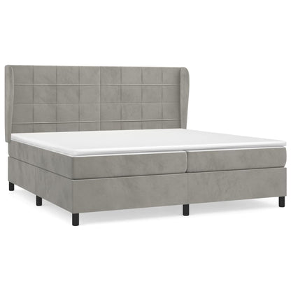 Giroletto a Molle con Materasso Grigio Chiaro 200x200cm Velluto | homemem39