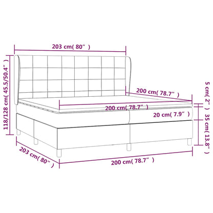 Giroletto a Molle con Materasso Blu Scuro 200x200 cm in Velluto | homemem39
