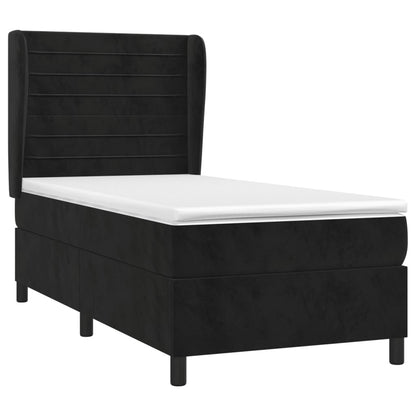 Giroletto a Molle con Materasso Nero 80x200 cm in Velluto | homemem39