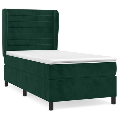 Giroletto a Molle con Materasso Verde Scuro 90x190 cm Velluto | homemem39