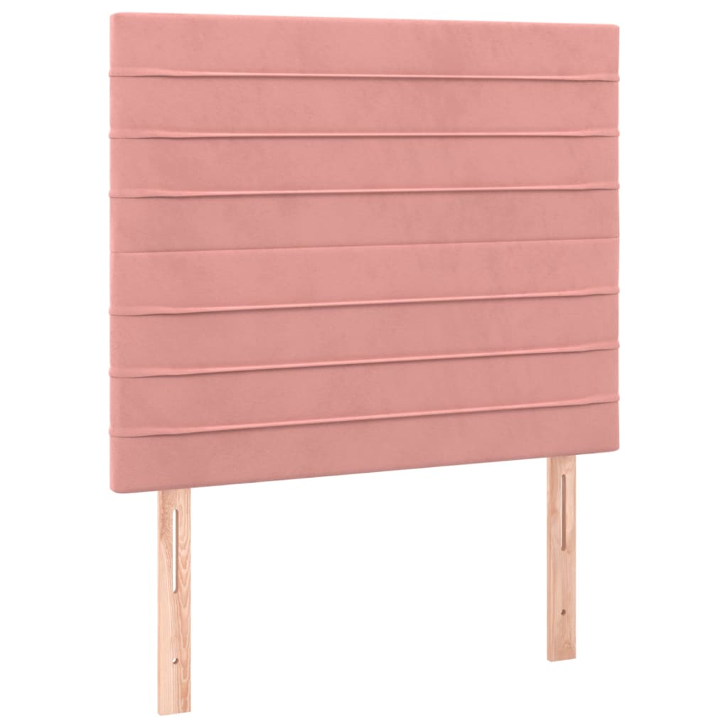 Giroletto a Molle con Materasso Rosa 90x190 cm in Velluto | homemem39