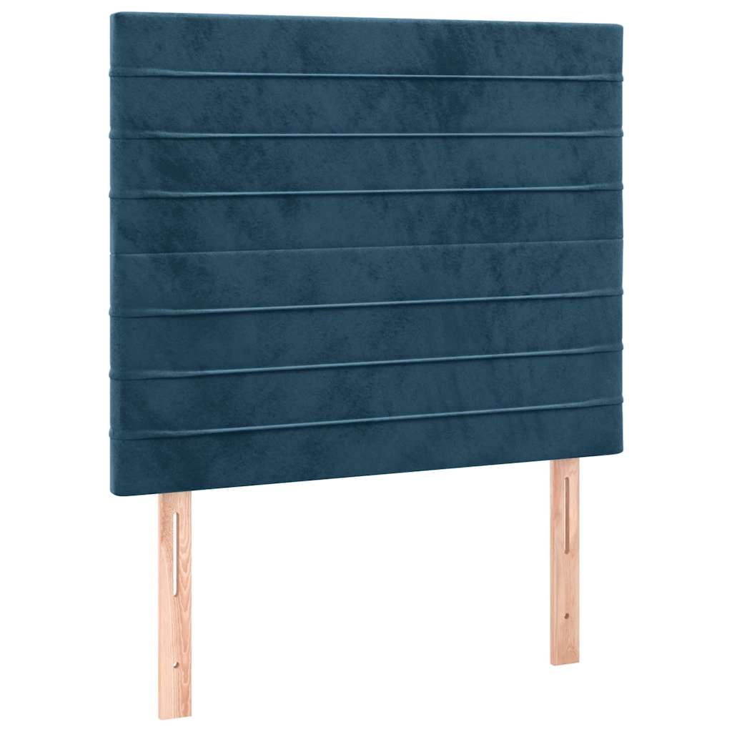 Giroletto a Molle con Materasso Blu Scuro 90x200 cm in Velluto | homemem39