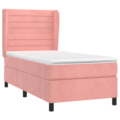 Giroletto a Molle con Materasso Rosa 100x200 cm in Velluto | homemem39