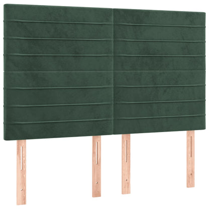 Giroletto a Molle con Materasso Verde Scuro 140x190 cm Velluto