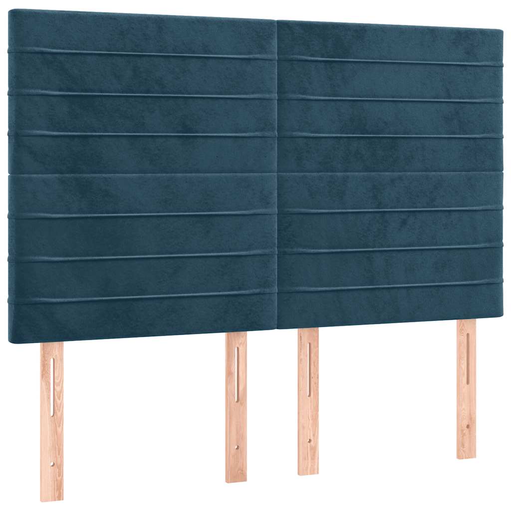 Giroletto a Molle con Materasso Blu Scuro 140x190 cm in Velluto | homemem39