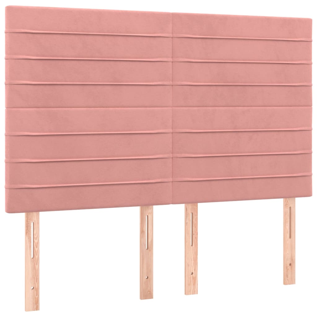 Giroletto a Molle con Materasso Rosa 140x190 cm in Velluto | homemem39