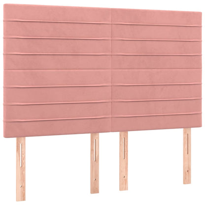 Giroletto a Molle con Materasso Rosa 140x190 cm in Velluto | homemem39