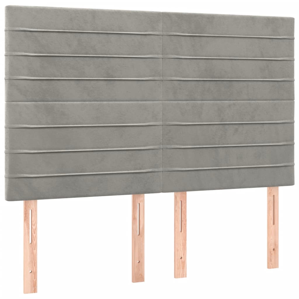 Giroletto a Molle con Materasso Grigio Chiaro 140x200cm Velluto | homemem39