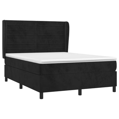 Giroletto a Molle con Materasso Nero 140x200 cm in Velluto | homemem39