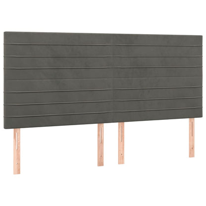 Giroletto a Molle con Materasso Grigio Scuro 160x200 cm Velluto | homemem39