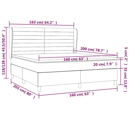 Giroletto a Molle con Materasso Verde Scuro 160x200 cm Velluto | homemem39