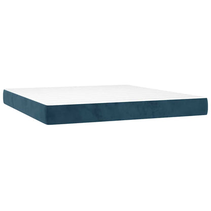 Giroletto a Molle con Materasso Blu Scuro 180x200 cm in Velluto | homemem39