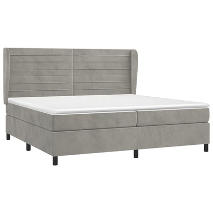 Giroletto a Molle con Materasso Grigio Chiaro 200x200cm Velluto | homemem39