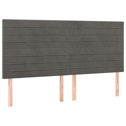 Giroletto a Molle con Materasso Grigio Scuro 200x200 cm Velluto | homemem39