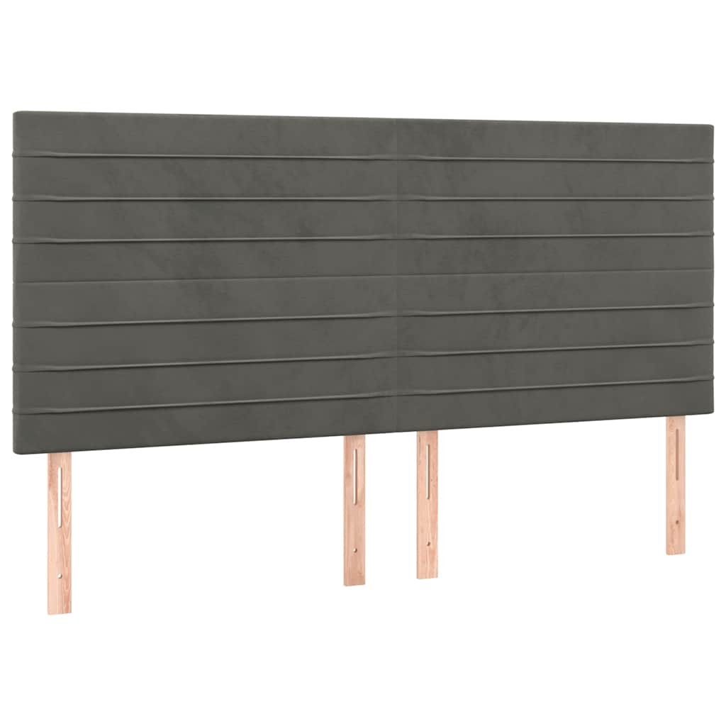 Giroletto a Molle con Materasso Grigio Scuro 200x200 cm Velluto