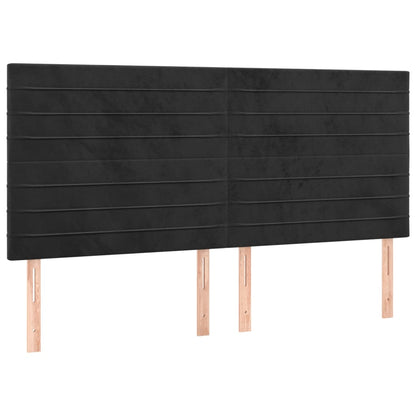 Giroletto a Molle con Materasso Nero 200x200 cm in Velluto | homemem39
