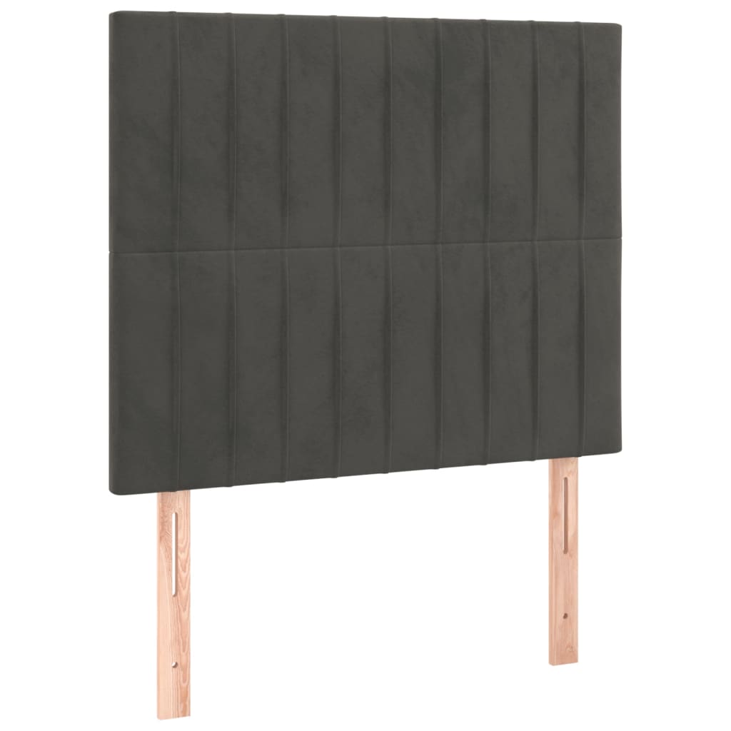 Giroletto a Molle con Materasso Grigio Scuro 80x200 cm Velluto | homemem39