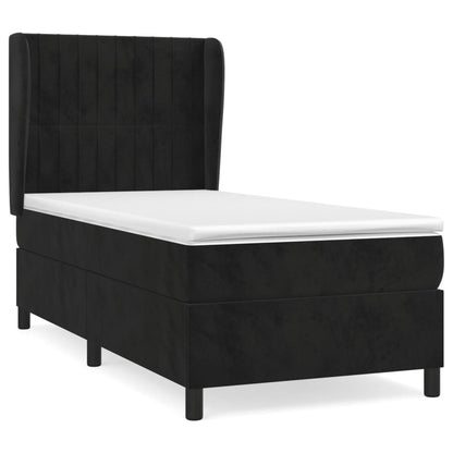 Giroletto a Molle con Materasso Nero 80x200 cm in Velluto | homemem39