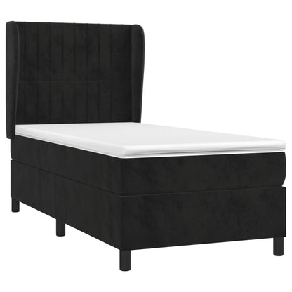 Giroletto a Molle con Materasso Nero 80x200 cm in Velluto | homemem39