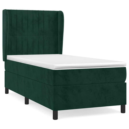 Giroletto a Molle con Materasso Verde Scuro 80x200 cm Velluto | homemem39