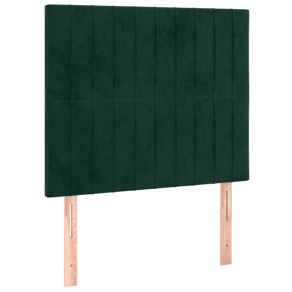 Giroletto a Molle con Materasso Verde Scuro 90x190 cm Velluto