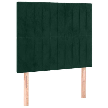 Giroletto a Molle con Materasso Verde Scuro 90x190 cm Velluto