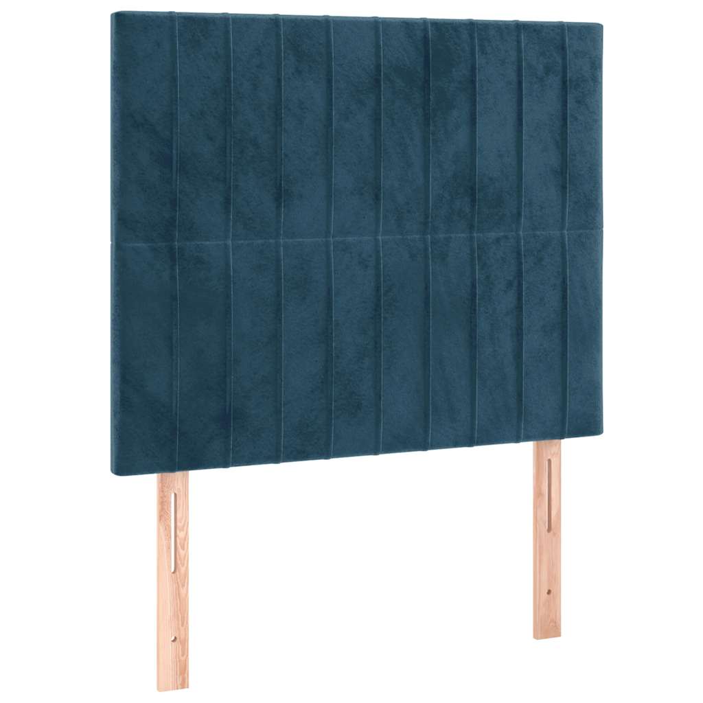 Giroletto a Molle con Materasso Blu Scuro 90x190 cm in Velluto | homemem39