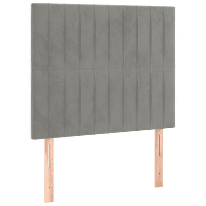 Giroletto a Molle con Materasso Grigio Chiaro 90x200 cm Velluto | homemem39